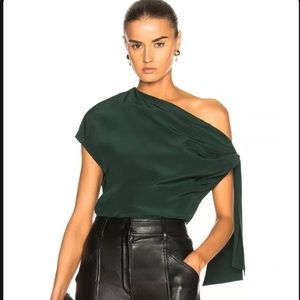 TIBI Asymmetrical Tie Top Juniper NWT Size M